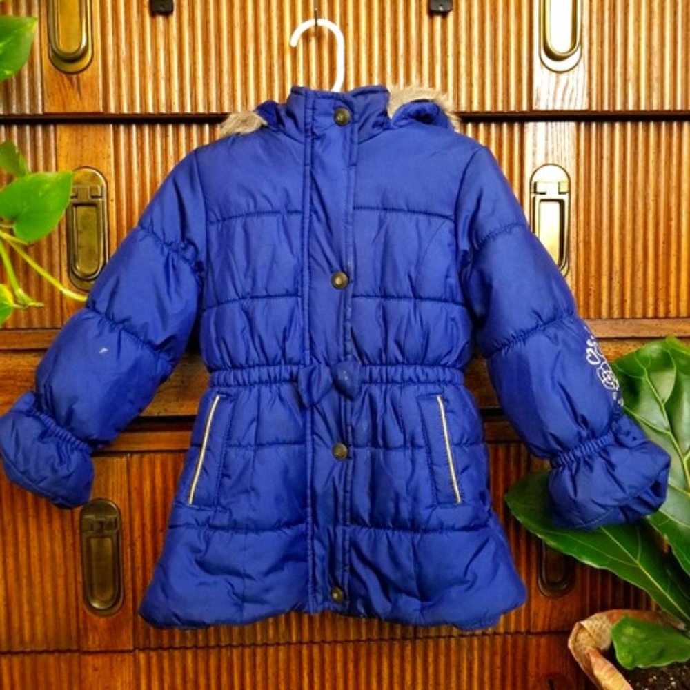 Girls Puffer Jacket London Fog Blue Size 2T